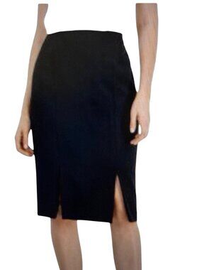 KASPER Womens Stretch Crepe Panelled Black Straight Pencil Skirt 10 NWT